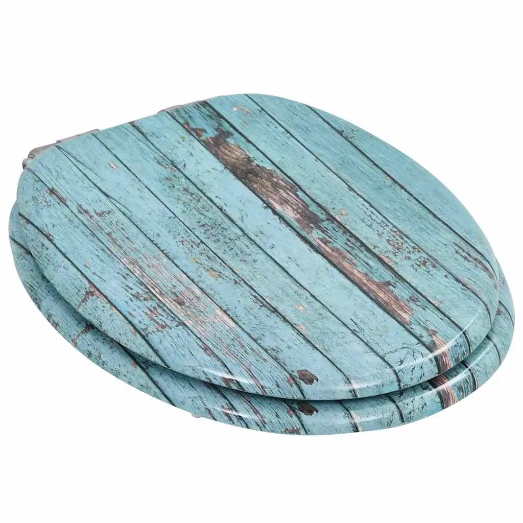 Toilet Seats 2pcs Soft Close Lids Old Wood Design Bathroom Accessory