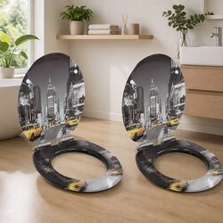 Friendly Grey Toilet Seats with Soft Close - Designed for You - Set of 2