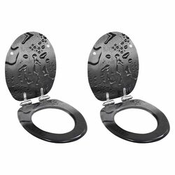 Choose Comfortable Grey Toilet Seats 2 Pack for Your Bathroom