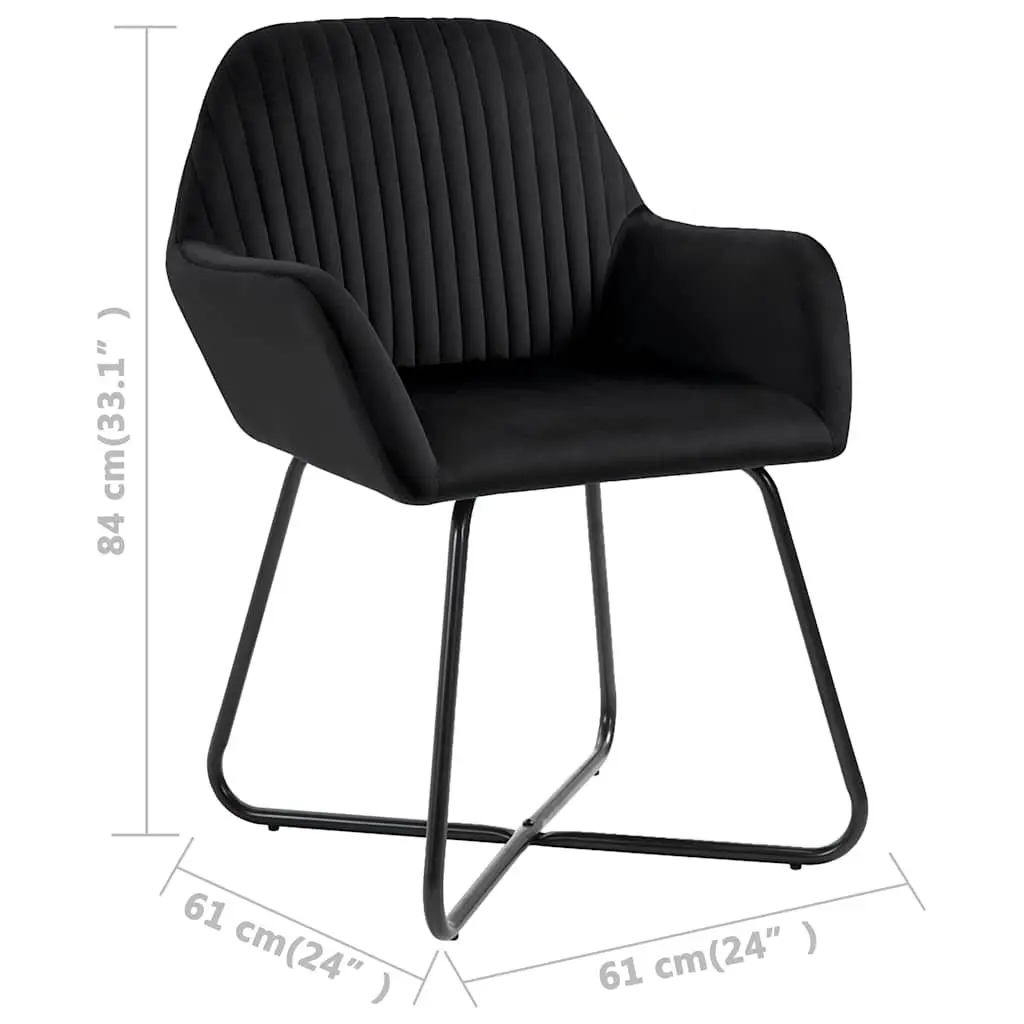 Dining Chairs Set of 6 Black Velvet Kitchen Living Room Seating Furniture