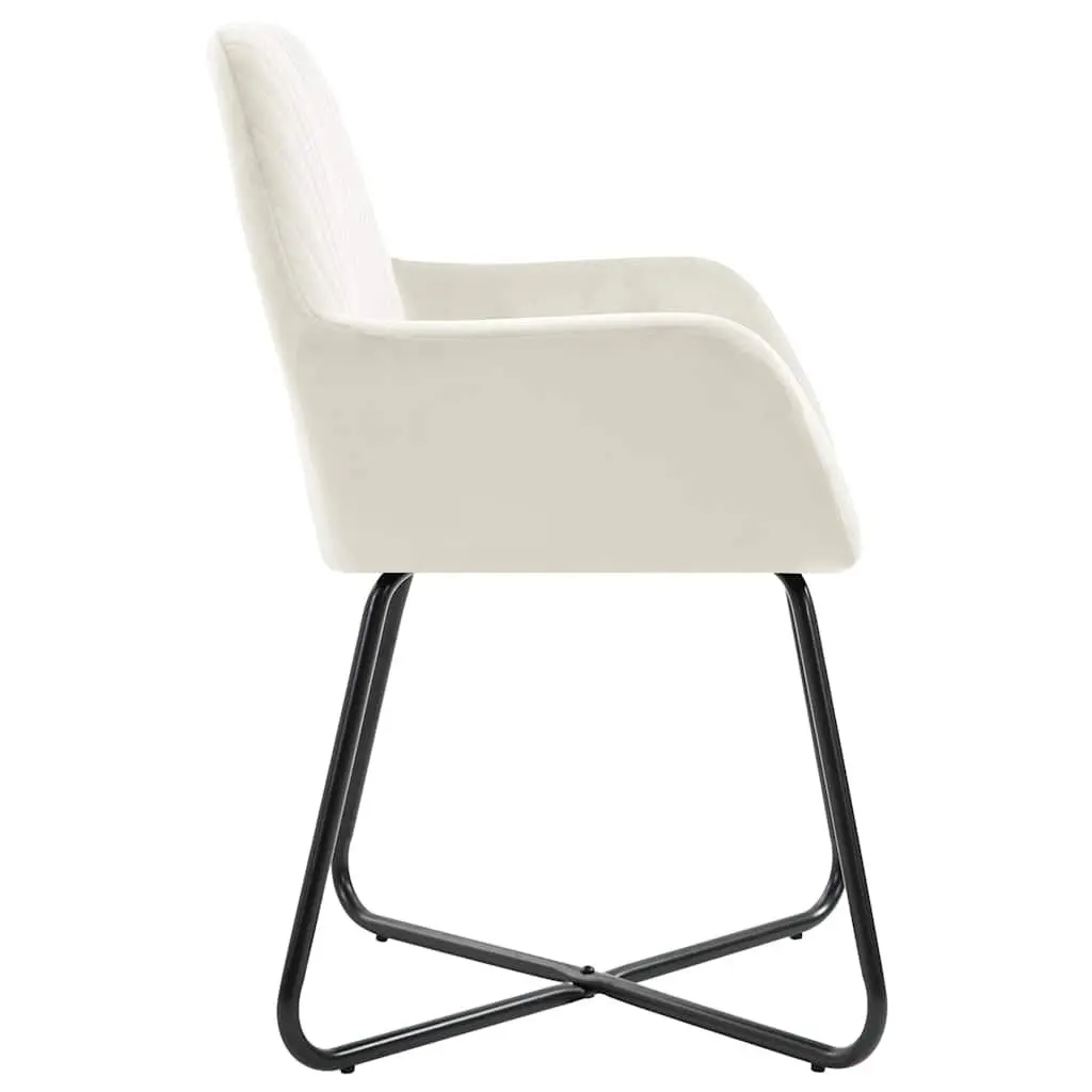 Dining Chairs Set of 4 Cream Velvet Kitchen Room Seating Furniture Armrest