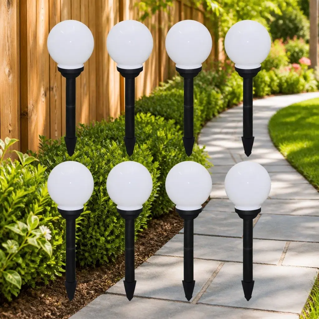 Outdoor Pathway Solar LED Lights 8 Piece Set 15cm Garden Decorative Ground Spike