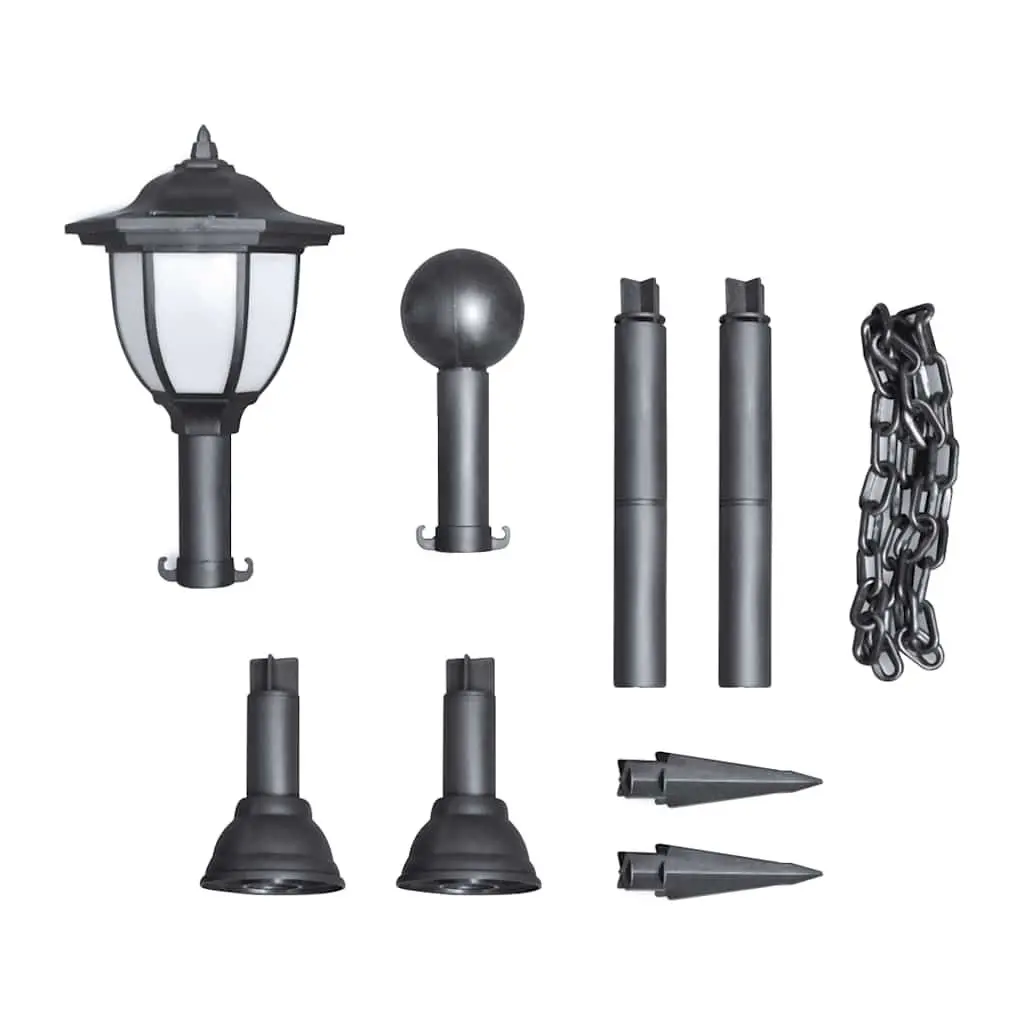 Solar Outdoor Lights 4 pcs Black Garden Fence Patio Yard Landscape Lamps Chain