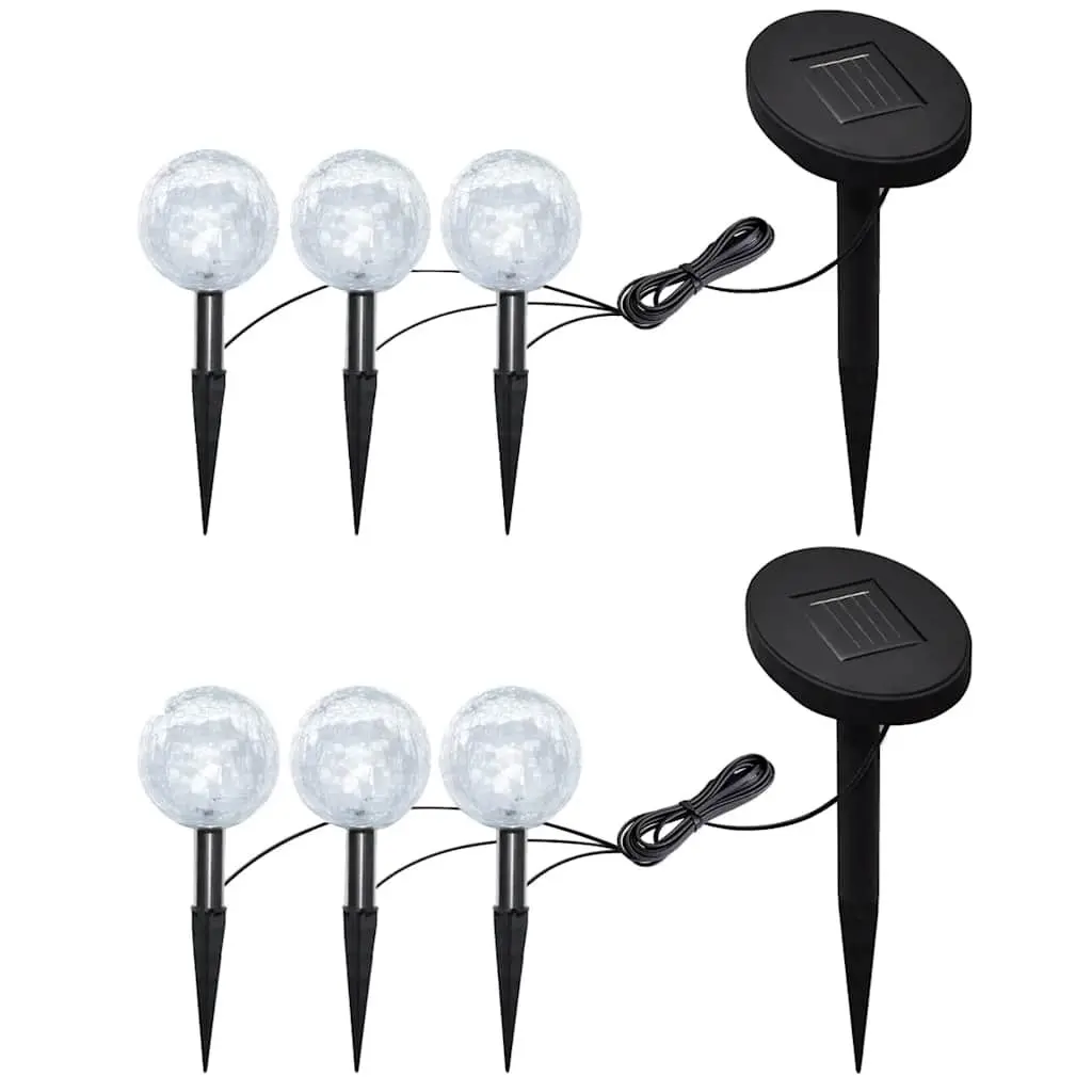 Solar Garden Lights LED Ball Outdoor Pathway Yard Patio Lighting 6 Piece