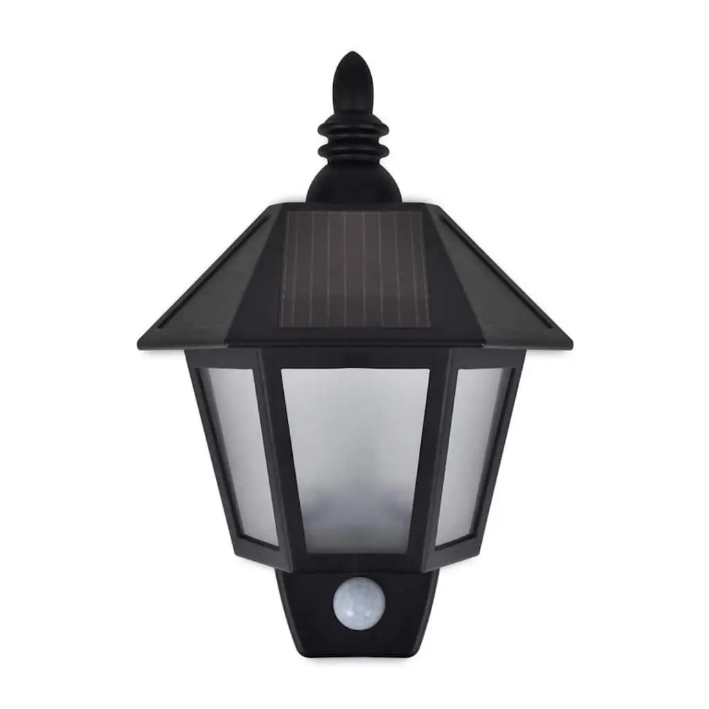 Solar Wall Lamps 2 pcs Motion Sensor Outdoor Garden Patio Fence Lighting Black