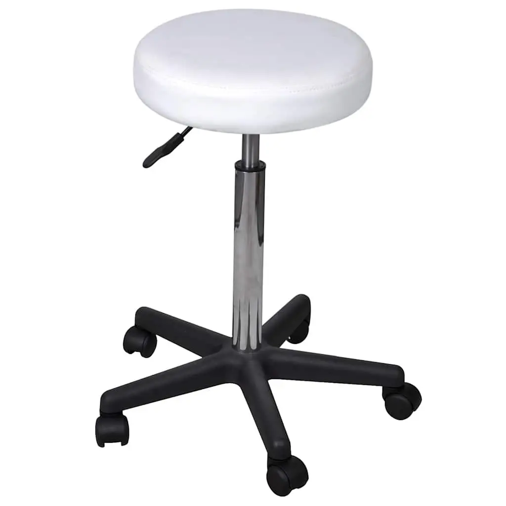 White Office Stools 2 pcs