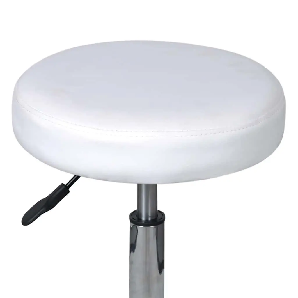 White Office Stools 2 pcs