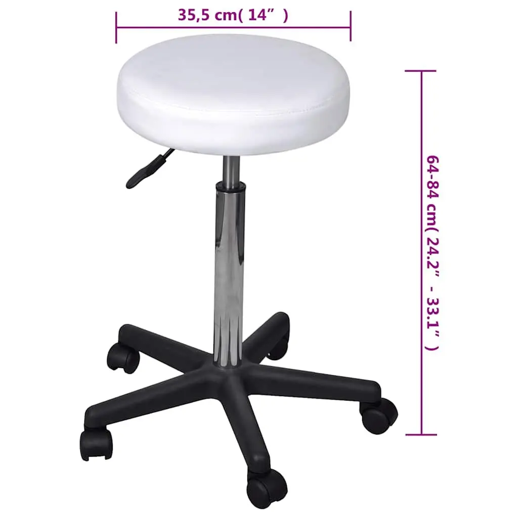 White Office Stools 2 pcs