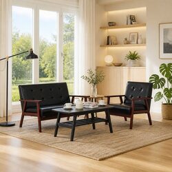 Your New Favorite 2 Piece Black Sofa Set