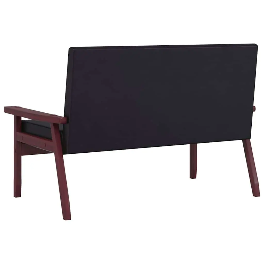Sofa Set Faux Leather Black 2 Piece 2-Seater Lounge Couch Armchair