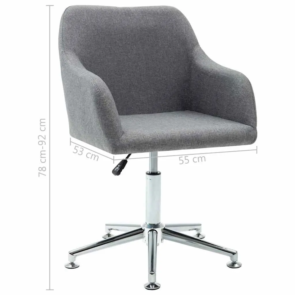 Swivel Office Chair Grey Fabric Ergonomic Design Height Adjustable Gas Lift