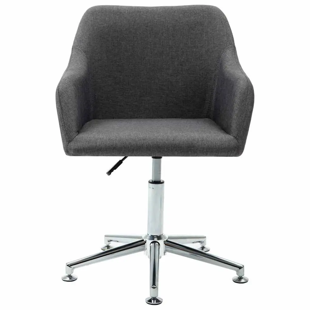 Swivel Office Chair Grey Fabric Ergonomic Design Height Adjustable Gas Lift Desk