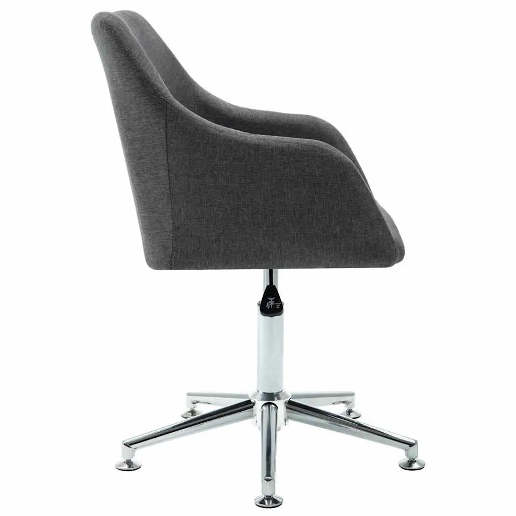 Swivel Office Chair Grey Fabric Ergonomic Design Height Adjustable Gas Lift Desk