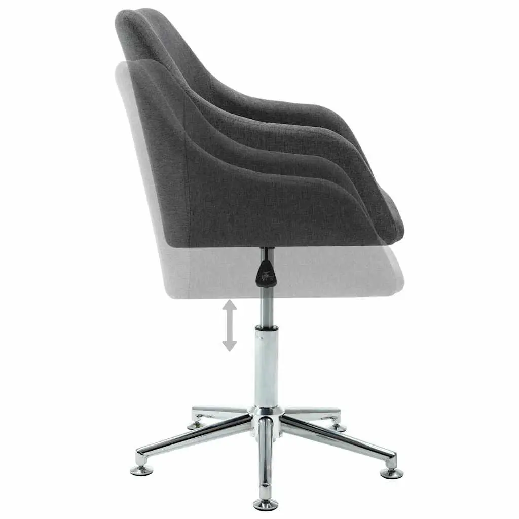 Swivel Office Chair Grey Fabric Ergonomic Design Height Adjustable Gas Lift Desk