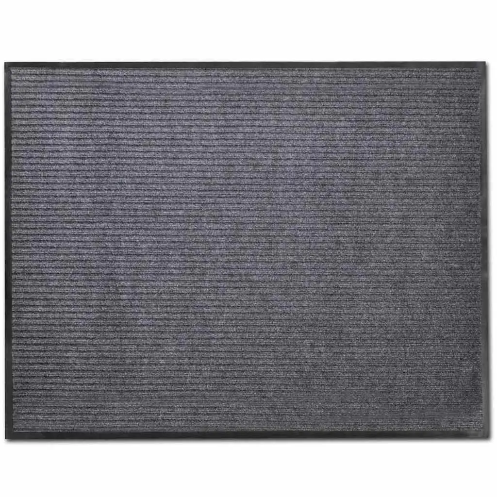 Door Mats 2 pcs Grey 90x60 cm Non-Slip PVC Backing Home Office Entry Mats