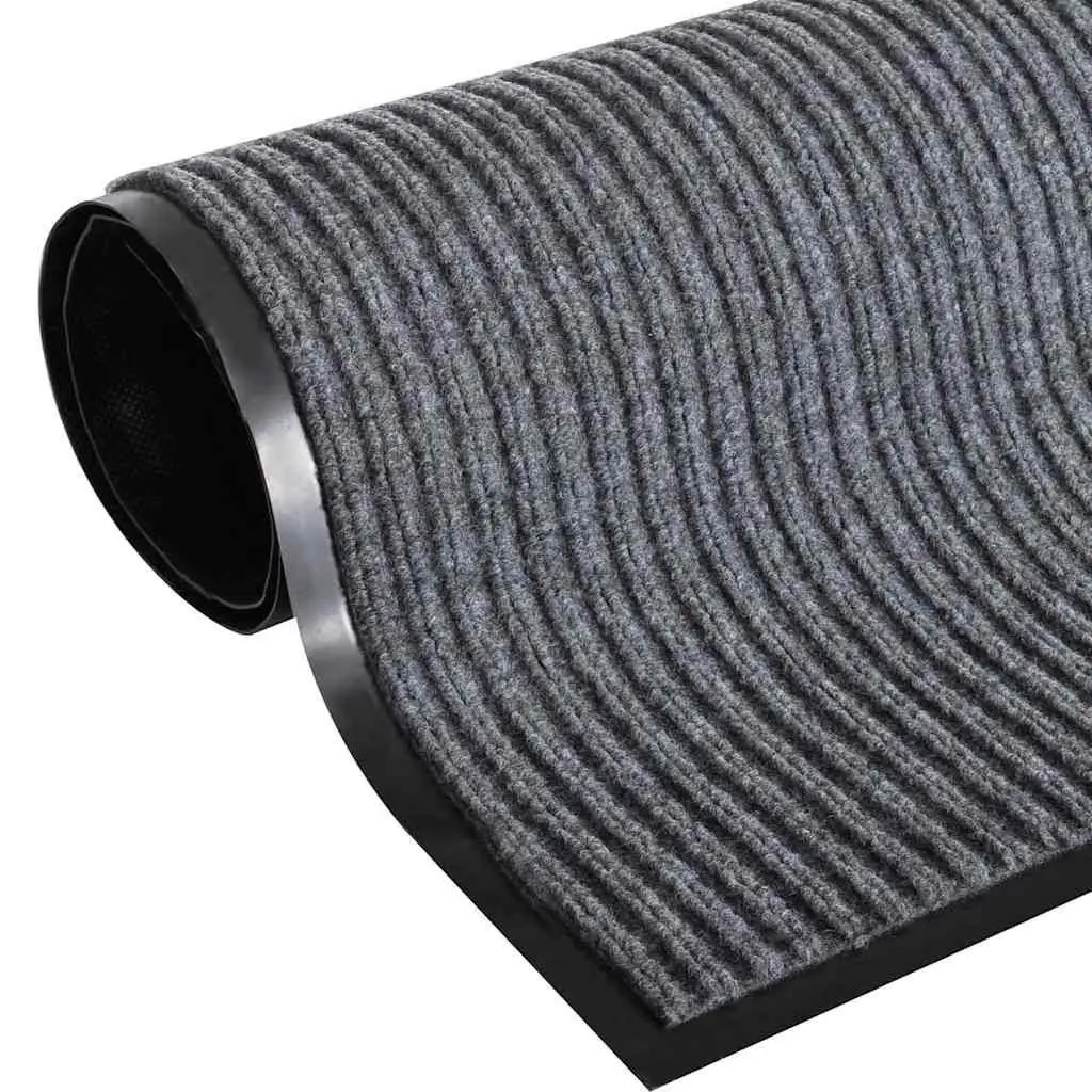 Door Mats 2 pcs Grey 90x60 cm Non-Slip PVC Backing Home Office Entry Mats