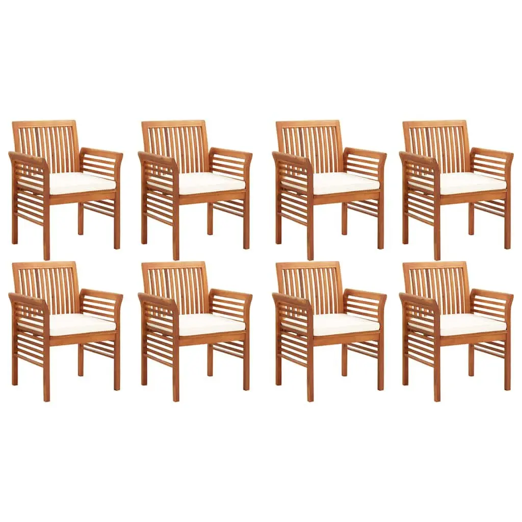 Outdoor Dining Set 9 Piece Wood Acacia Table Chair with Cushions Patio Garden
