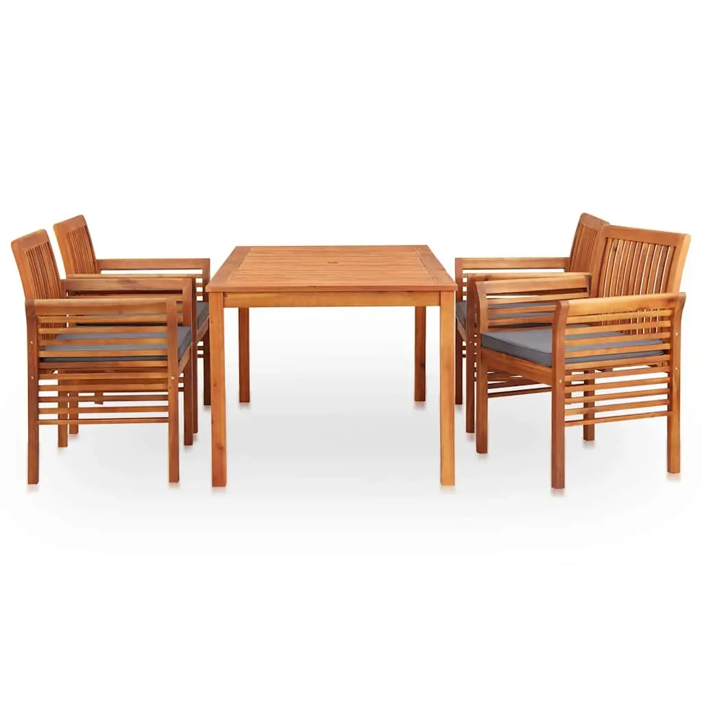 5 Piece Outdoor Dining Set Wood Acacia Table Chairs with Cushions Patio