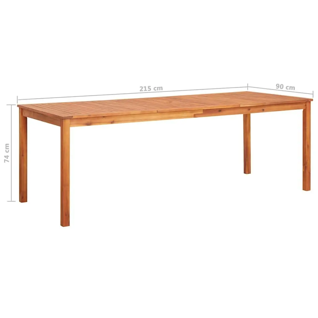 7 Piece Outdoor Dining Set Solid Wood Acacia Brown Table Chairs with Cushions