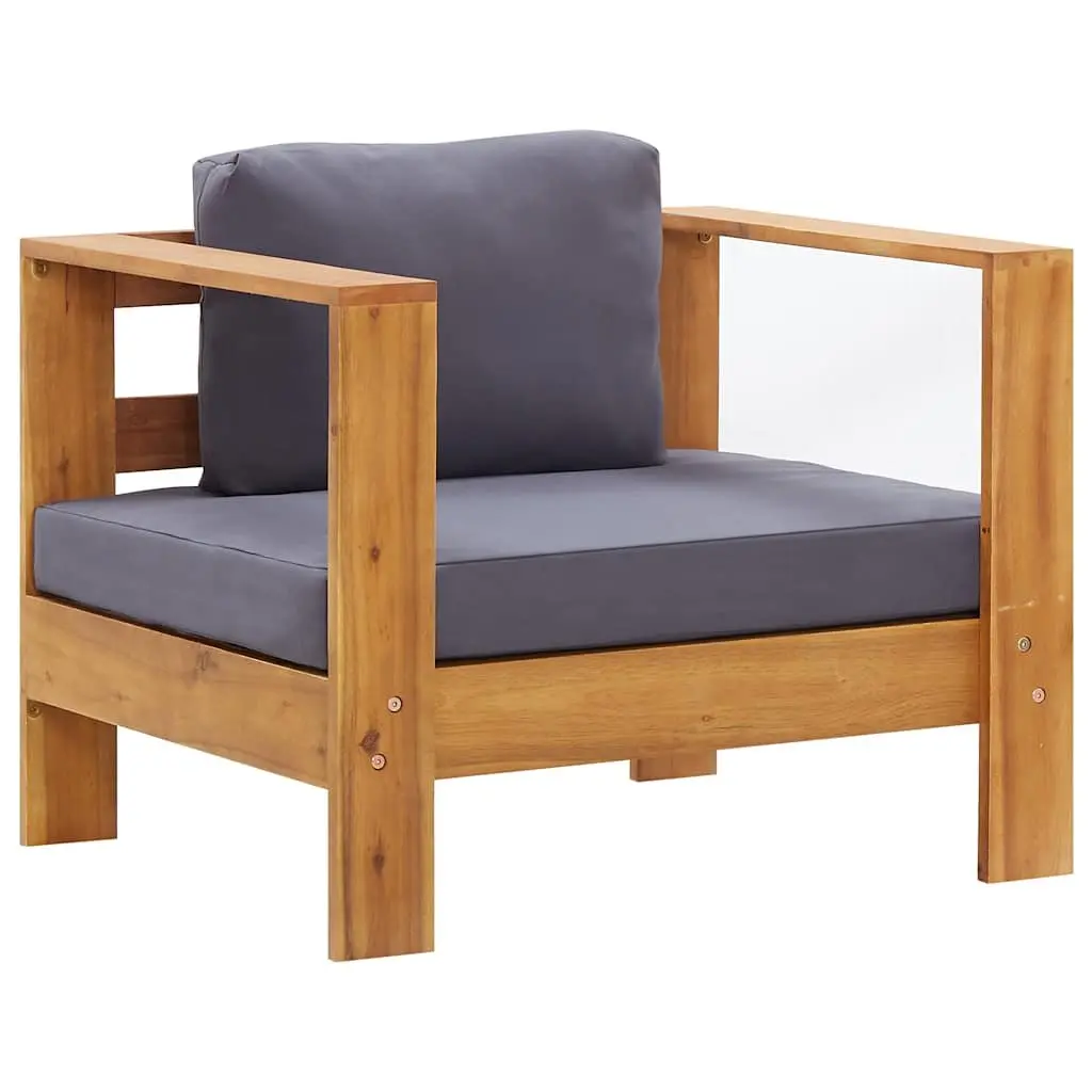 Garden Lounge Set Grey Outdoor Furniture 4 Piece Patio Sofa with Cushions