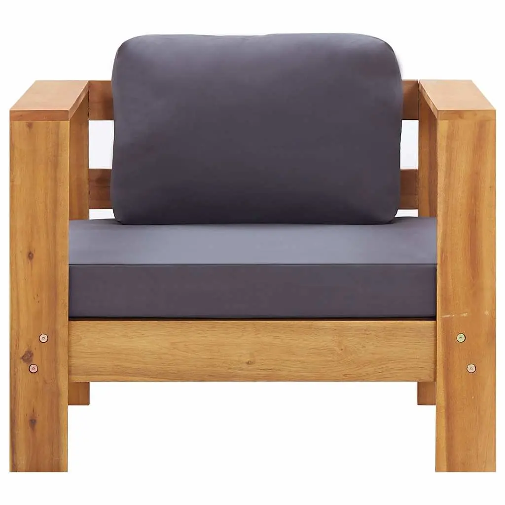 Garden Lounge Set Grey Outdoor Furniture 4 Piece Patio Sofa with Cushions