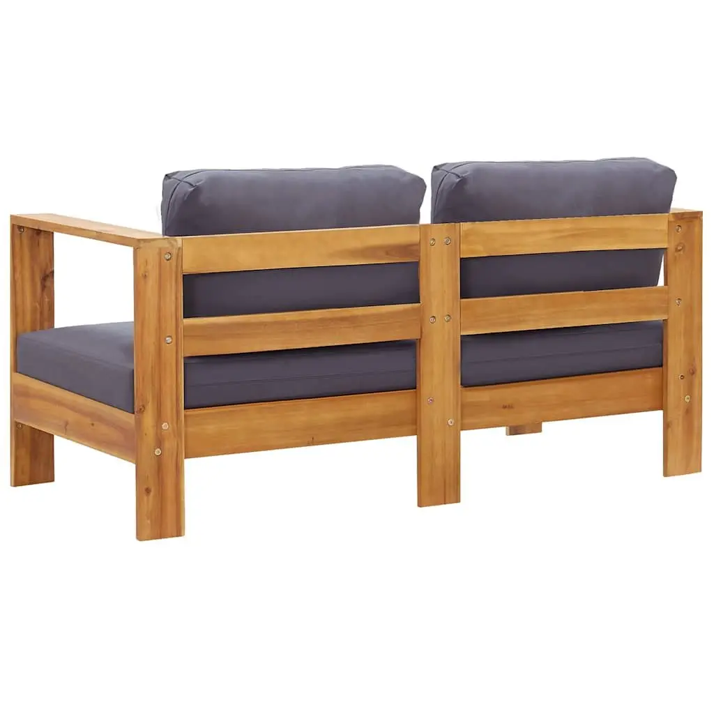 Garden Lounge Set Grey Outdoor Furniture 4 Piece Patio Sofa with Cushions