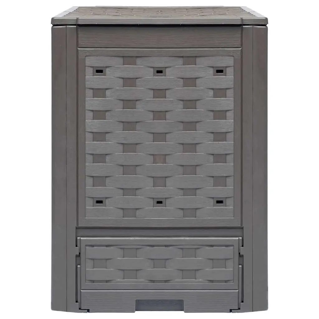 Garden Composters Rattan Look Brown 60x60x83cm 600L 2 Pack