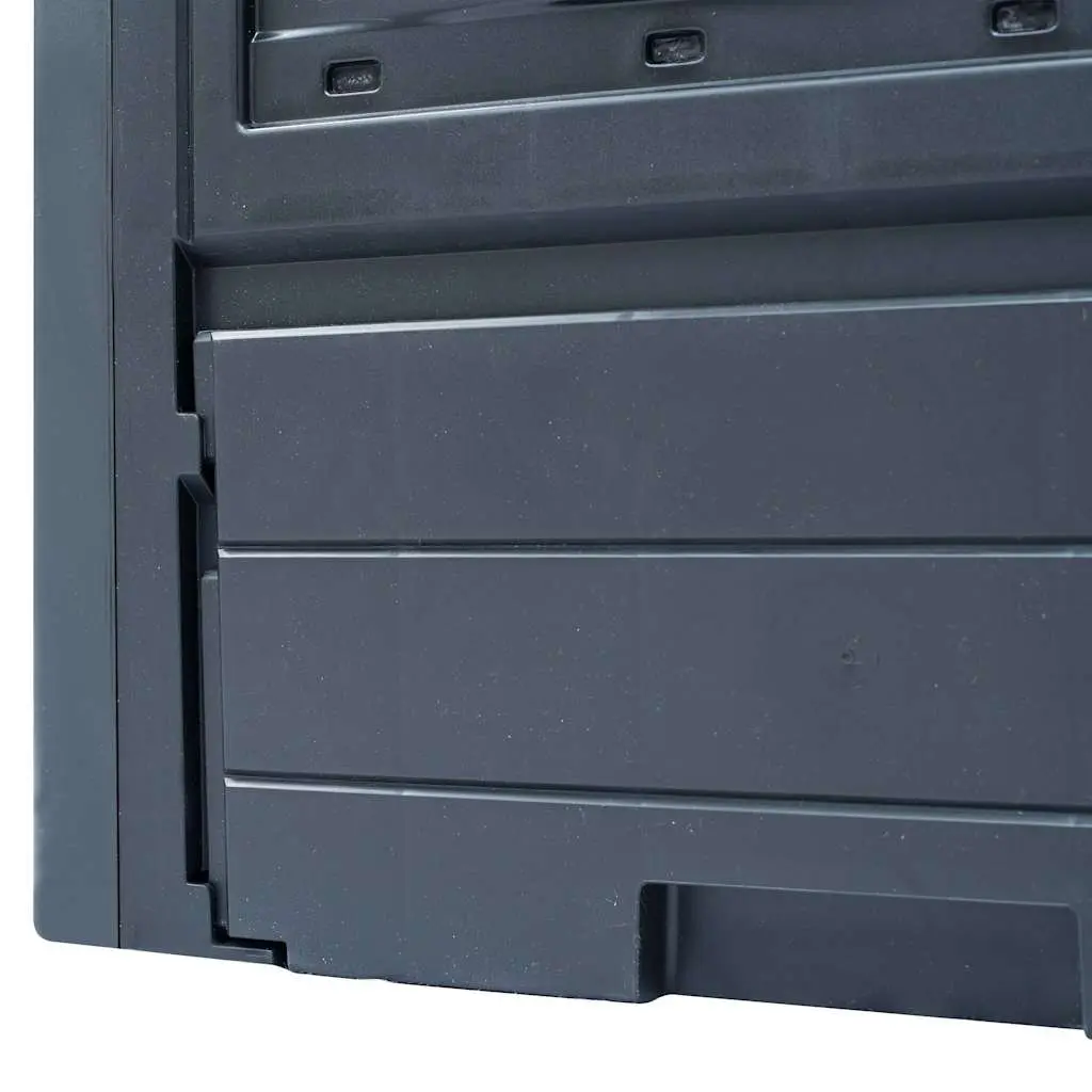 Garden Composters Rattan Look Grey 60x60x73cm 3 Piece Outdoor Recycling Waste Bins