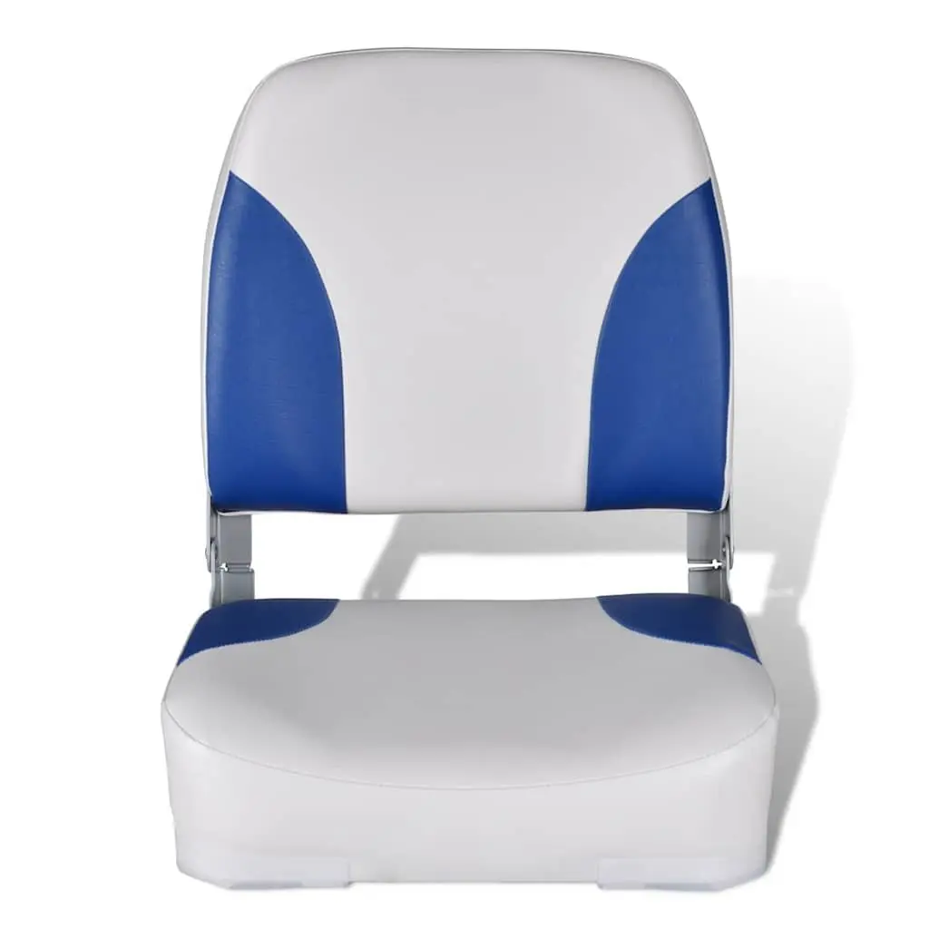 Boat Seats Foldable Backrest Blue White 2 Piece