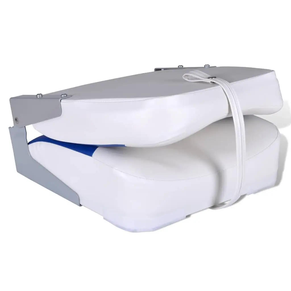 Boat Seats Foldable Backrest Blue White 2 Piece