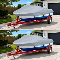 Friendly 2pcs Grey Boat Covers for Your Storage Needs