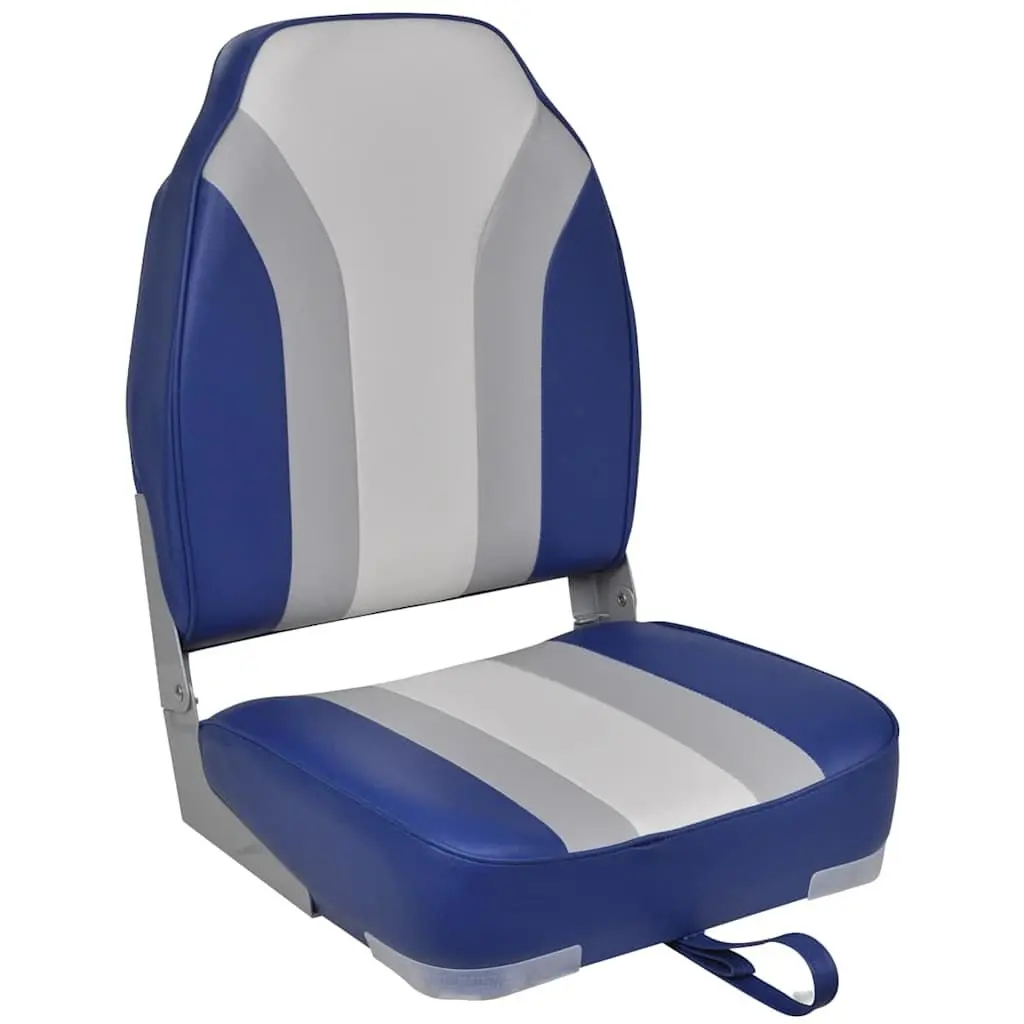 Boat Seats Foldable High Backrest Grey Waterproof 2 Piece