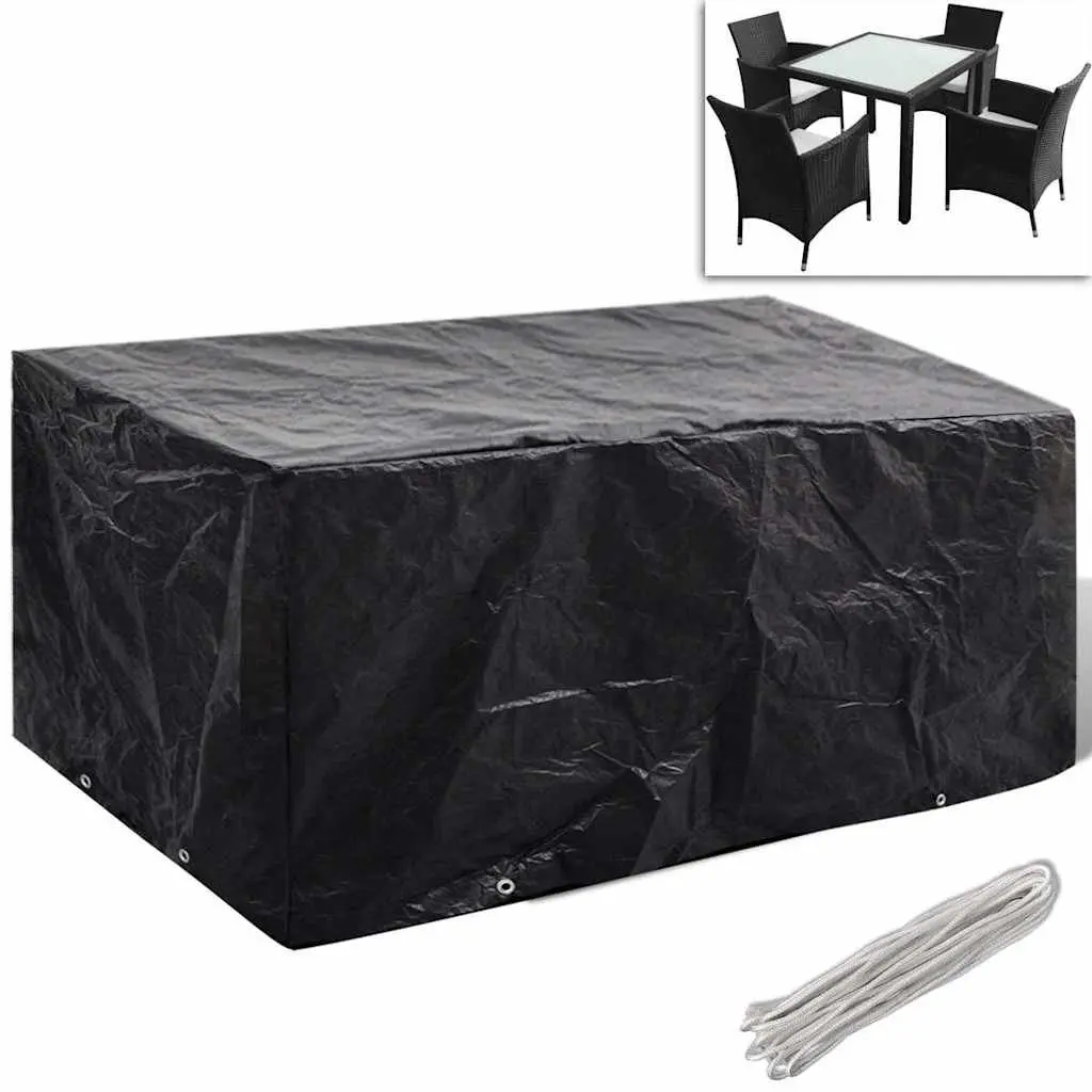 Garden Furniture Covers 2 pcs 4 Person Rattan Set Protection Eyelets 180x140cm