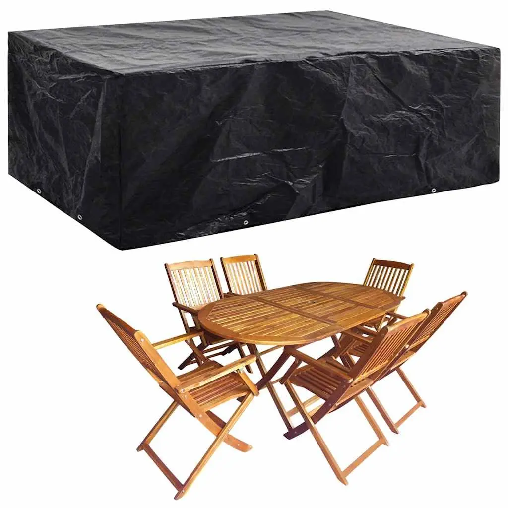 Garden Furniture Covers Black Outdoor Protective 2 Piece 242 x 162 x 100 cm