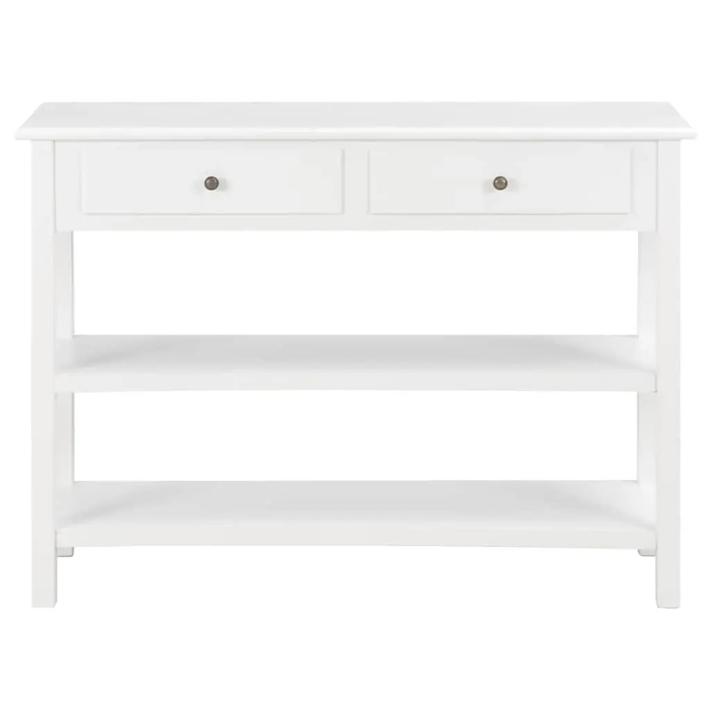 Sideboard White Storage Cabinet 2 Drawers 2 Shelves 110 x 35 x 80 cm