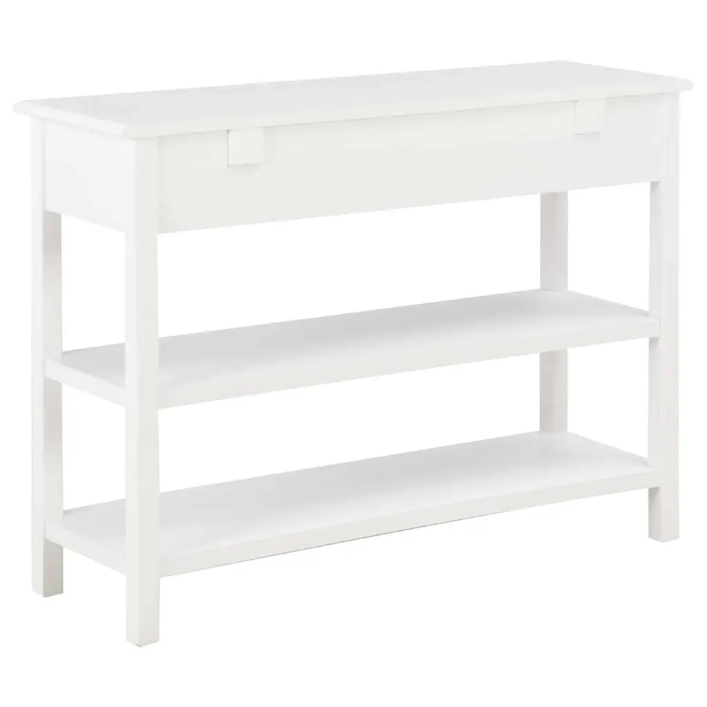 Sideboard White Storage Cabinet 2 Drawers 2 Shelves 110 x 35 x 80 cm