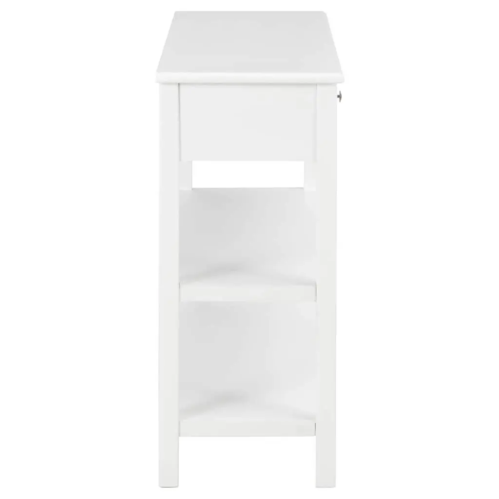 Sideboard White Storage Cabinet 2 Drawers 2 Shelves 110 x 35 x 80 cm