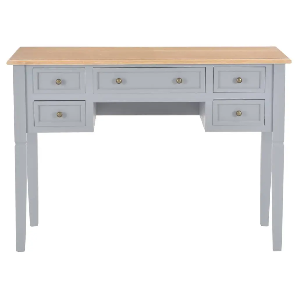 Writing Desk Grey Wood Five Drawer 1095 x 450 x 775 mm