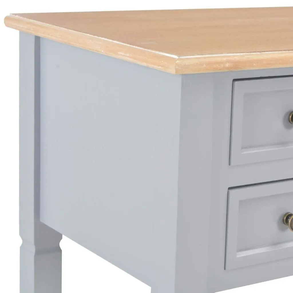 Writing Desk Grey Wood Five Drawer 1095 x 450 x 775 mm