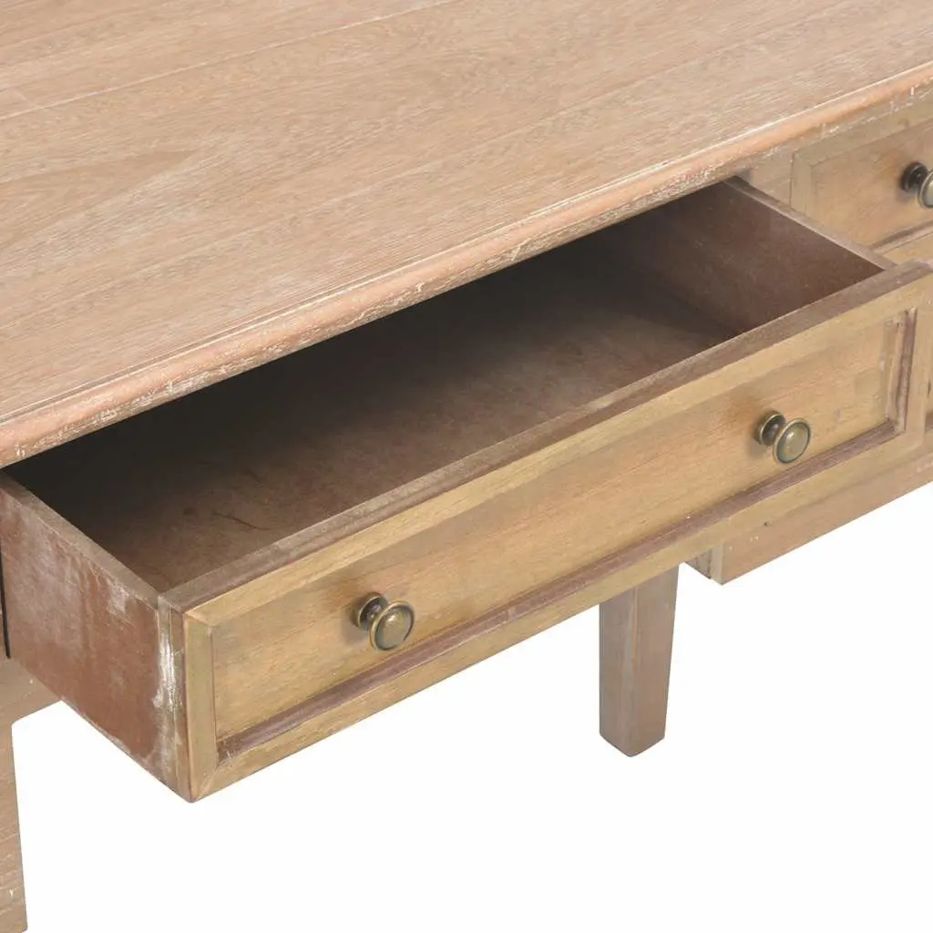 Writing Desk with Drawers Brown Wood Office Study Furniture Storage Desktop