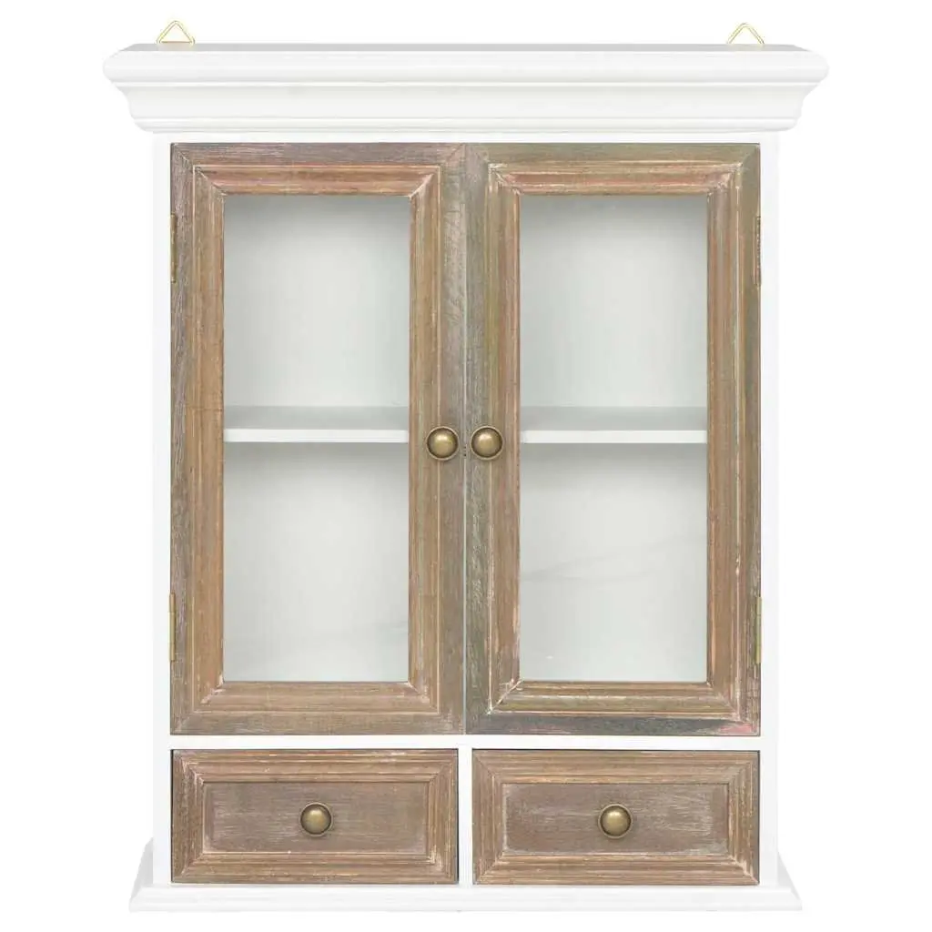 Wall Cabinet White French Style 49x22x59cm Storage Cupboard