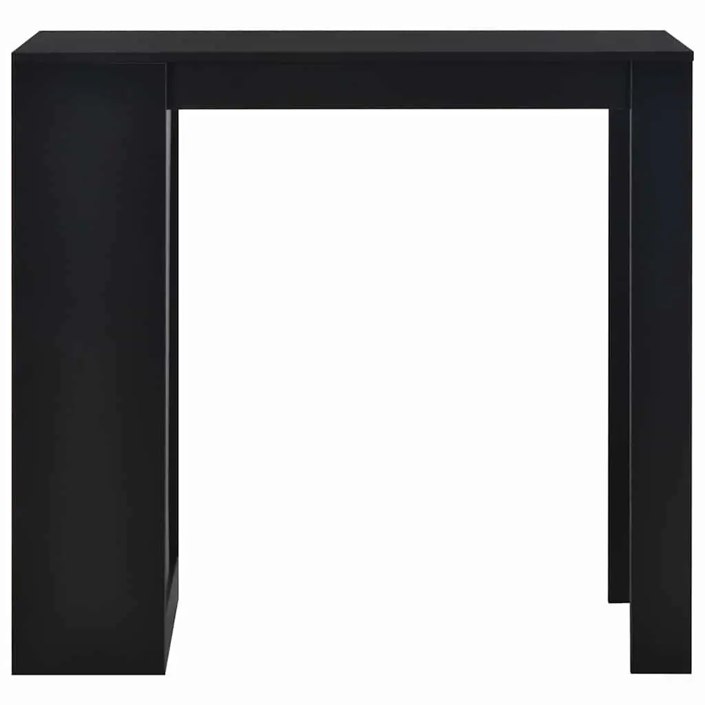 Bar Table with Storage Shelf Kitchen Dining Black 110x50x103cm High Table