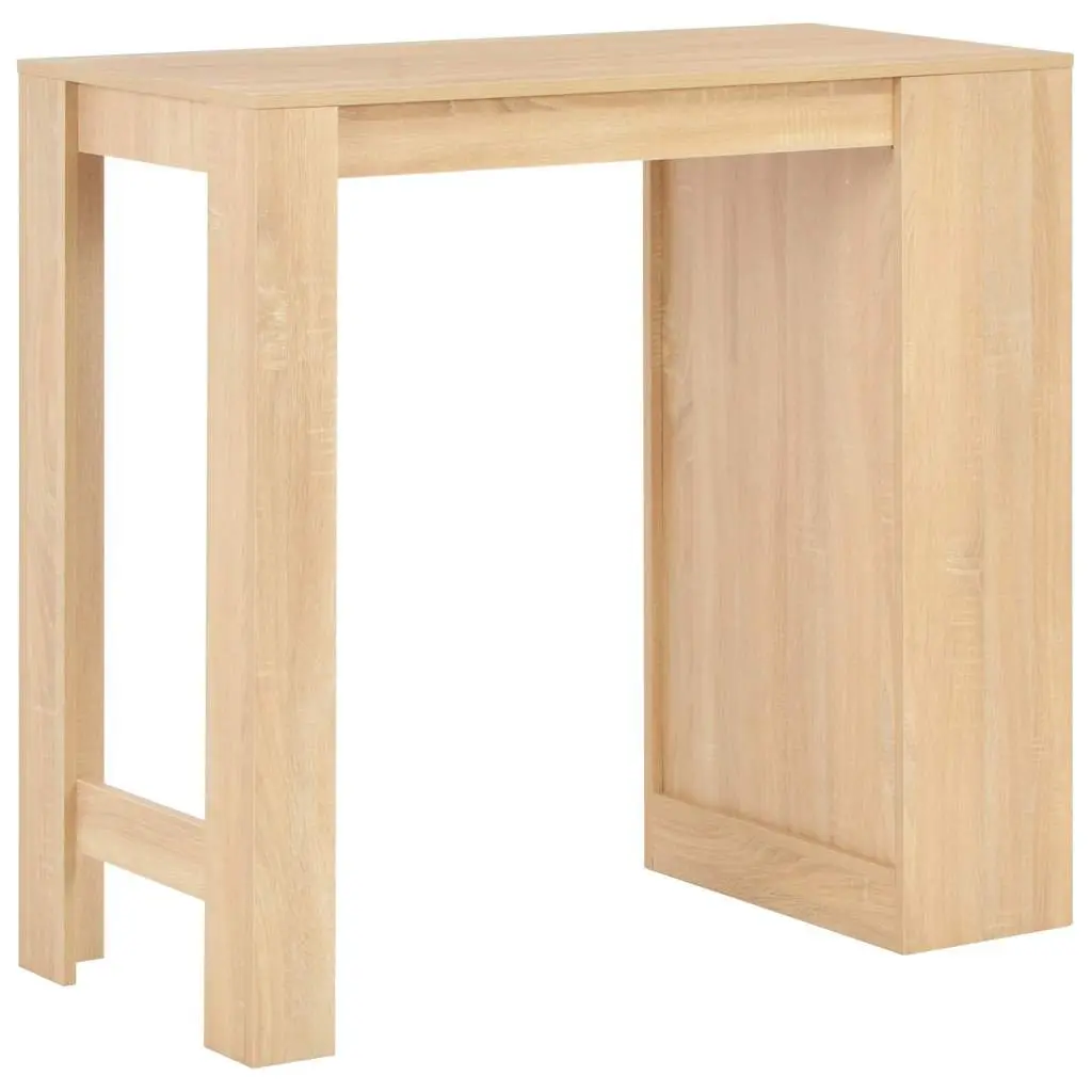 Bar Table with Storage Shelf Brown Kitchen Dining Room Furniture 110x50x103cm