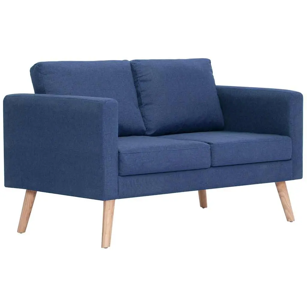 BlueFabric2SeaterCouchLivingRoomFurniturePaddedCushionsRemovableCovers