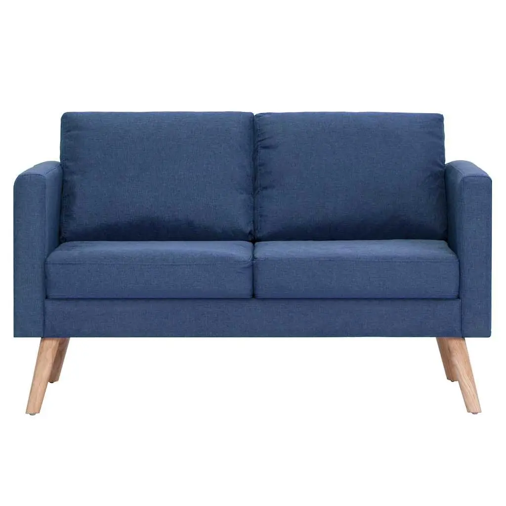BlueFabric2SeaterCouchLivingRoomFurniturePaddedCushionsRemovableCovers