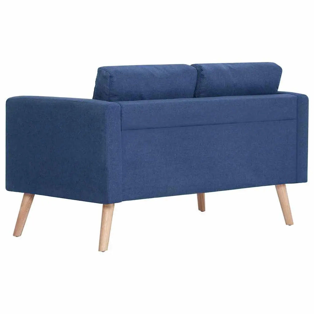 BlueFabric2SeaterCouchLivingRoomFurniturePaddedCushionsRemovableCovers