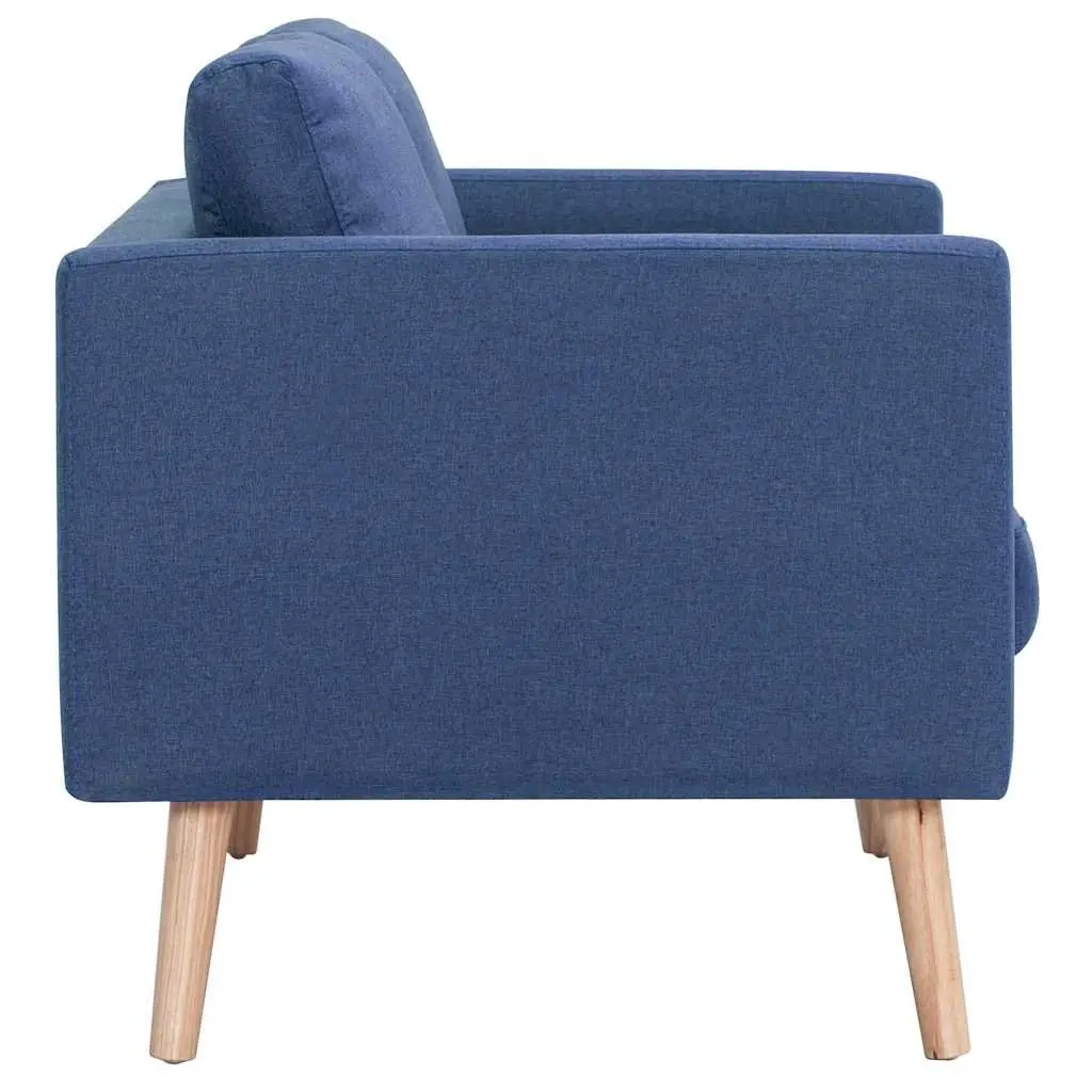 BlueFabric2SeaterCouchLivingRoomFurniturePaddedCushionsRemovableCovers