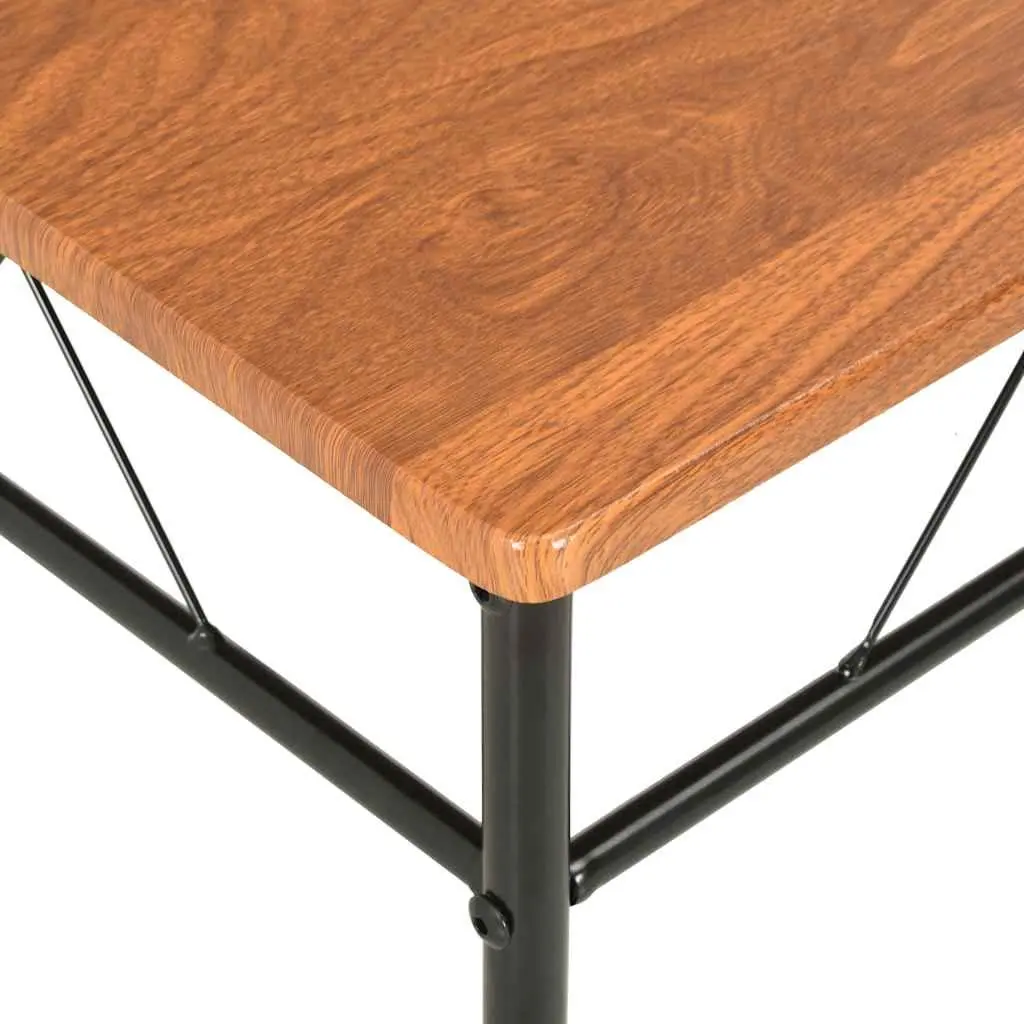 Dining Chairs Set Modern Industrial Style Brown 4 Piece