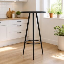 Bar Table Black Kitchen Dining Bistro Counter Cafe High Top Furniture