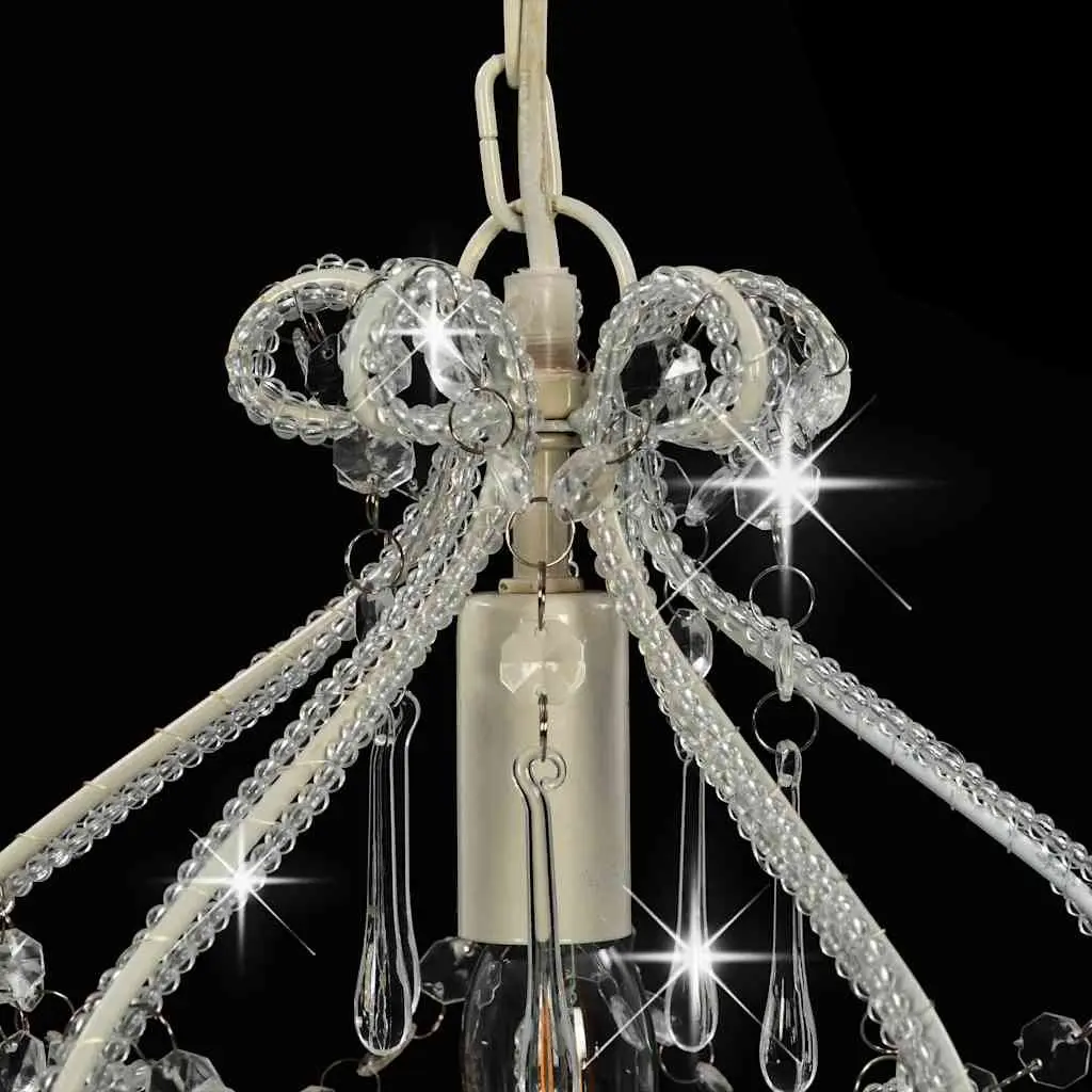Ceiling Lamp Round White Beads E14 Modern Flush Mount Pendant Light Fixture